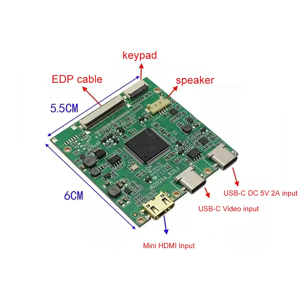 USB-C نوع-C وحدة تحكم بشاشة إل سي دي مجلس كيت ل N156HCA EAA EBA E5A E5B EN1 EA1 GA3 GA4 1920X1080 Mini HDMI-متوافق #2