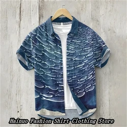 2024 New Men's Shirts, Summer Casual, Home Shopping, Vacation, Vintage Linen 3D Premium Printed Shirts, 15 Options, XS-5XL