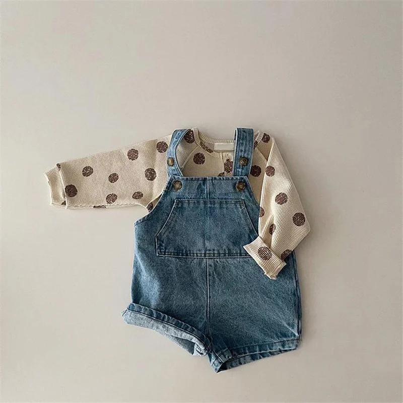 Spring Summer Baby Trousers Solid Boys Denim Overall Kids Casual Pants Infant Girls Jeans Toddler Kids Pants