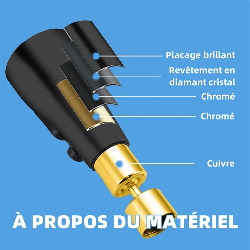 

Аэратор ABJT-Tap, 3 режима, смеситель для кухни, ванной комнаты, барботерный фильтр с 2 адаптерами M22 и F24), поворотный смеситель на 360 градусов