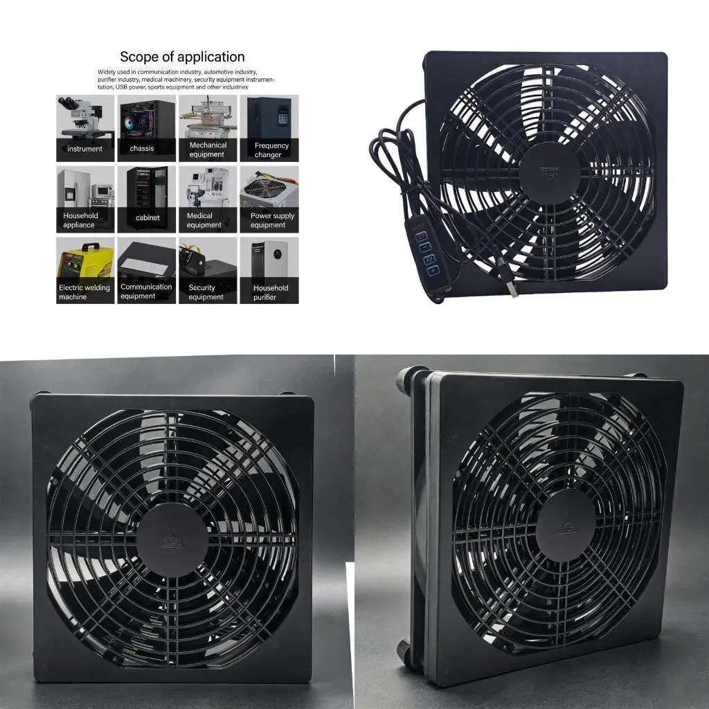 J1HD 5V USB Router Fan 180MM Cooling Fan Brushless Portable Cooling with Switcher Replacement for Router Modem Box