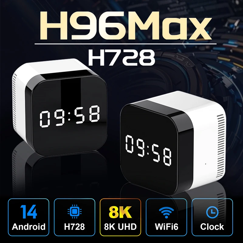 

Смарт ТВ-приставка H96 MAX H728 на Android 14, Allwinner H728, 2 ГБ/16 ГБ, 4 ГБ/128 ГБ, Wi-Fi 6, 1000 Мбит/с, 8K HD, с голосовым управлением Google, медиаплеер, ТВ-бокс