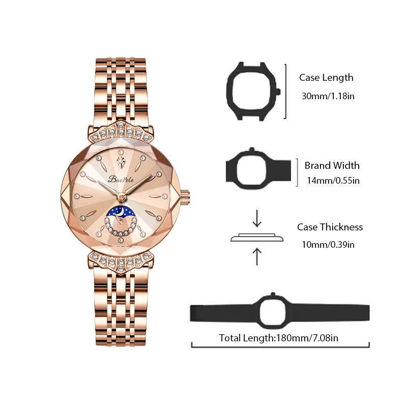 Elegant Women Watch Golden Steel Original Brands Fine Handwatch Female Fashion Gifts Waterproof Luxury Ladies Wristwatches Brown