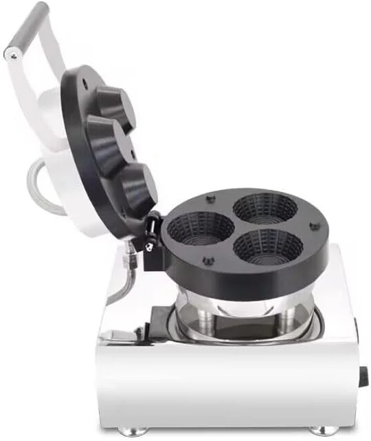 Ice Cream Waffle Bowl Making Machine 3 Belgium Waffle Bowls Non-Stick Coating 1600W Baking Pan