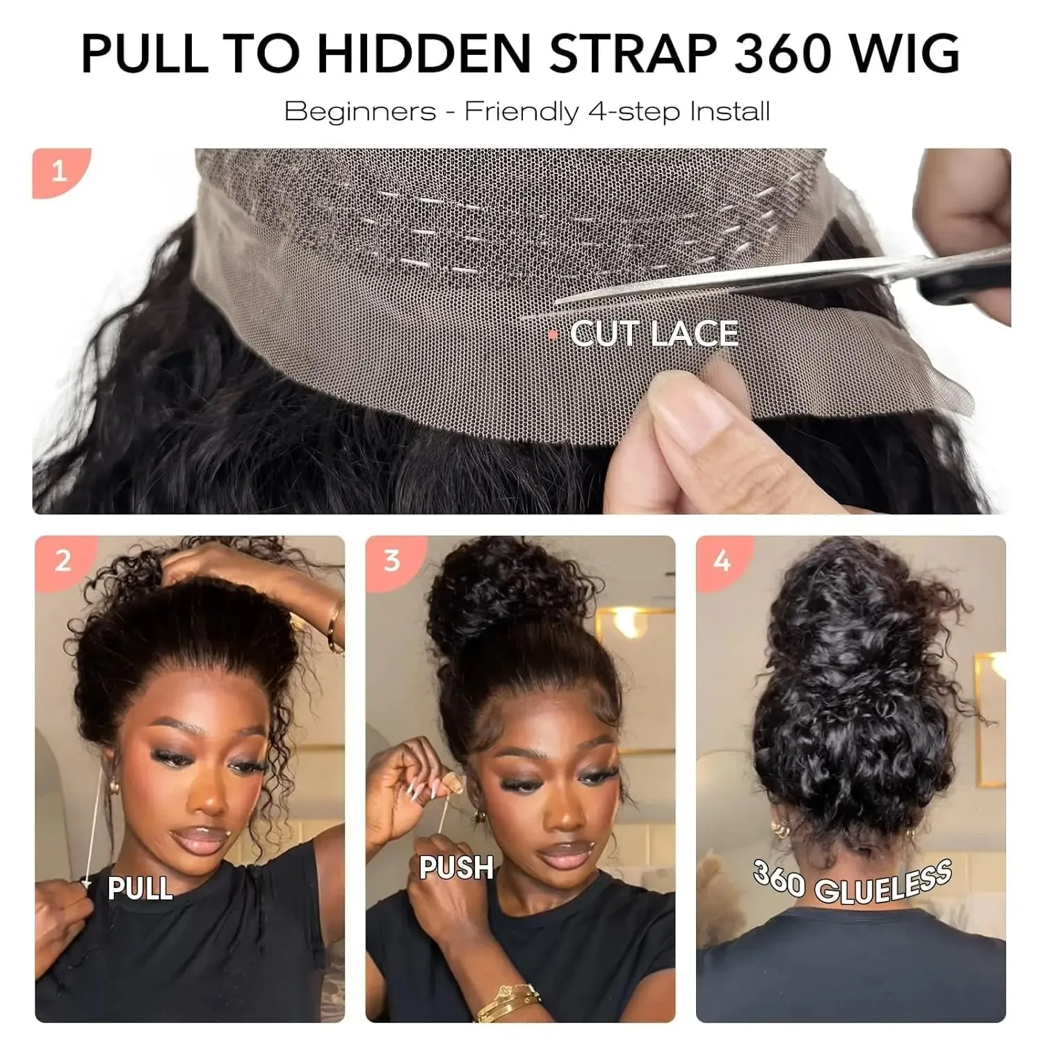 360 HD Full Lace Curly Wigs Human Hair Preplucked 13x6 13x4 Lace Frontal
