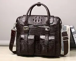 Sacs pour ordinateur portable en alligator pour hommes, cuir de vache véritable, étui à bombes pour hommes, marque de luxe, sacs à main pour hommes, sac d'ordinateur Messenger 12 pouces, nouveau, 2024