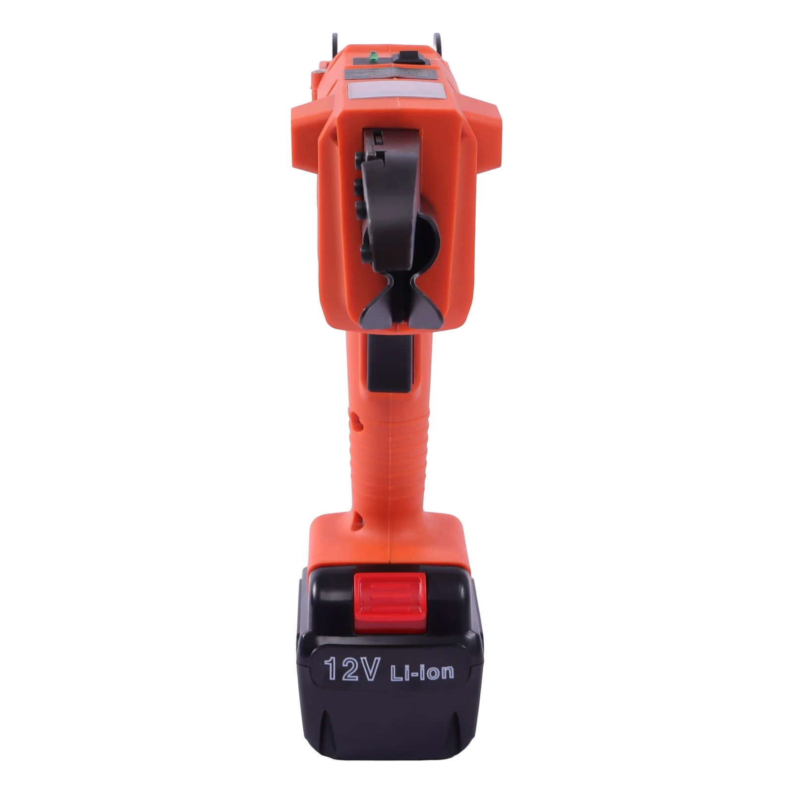 Elektrische Baubindemaschine, tragbares, automatisches, handgeführtes Werkzeug zum Binden von Bewehrungsstahl, geeignet für 6–25 mm, orange, für den Einsatz auf Baustellen, in Eisenbahnbetrieben, im Bergbau, auf Bauernhöfen, für Gartenzäune und unterbodenverlegte Rohrleitungen. – Detail 8