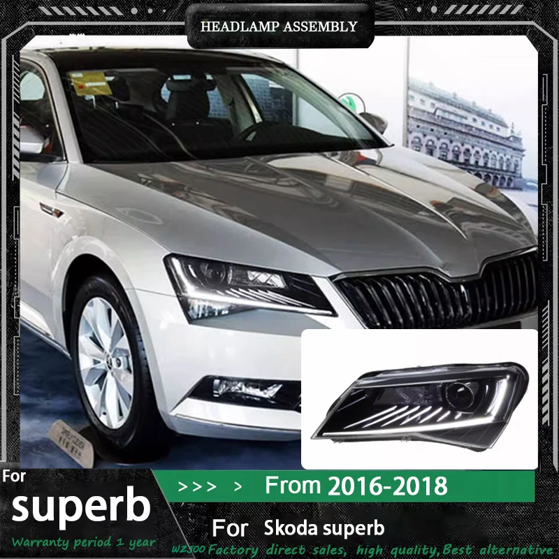 Car Lights for skoda Superb LED Headlight 2016 2017-2018 skoda Superb Head Lamp Drl Projector Lens Automotive Accessories