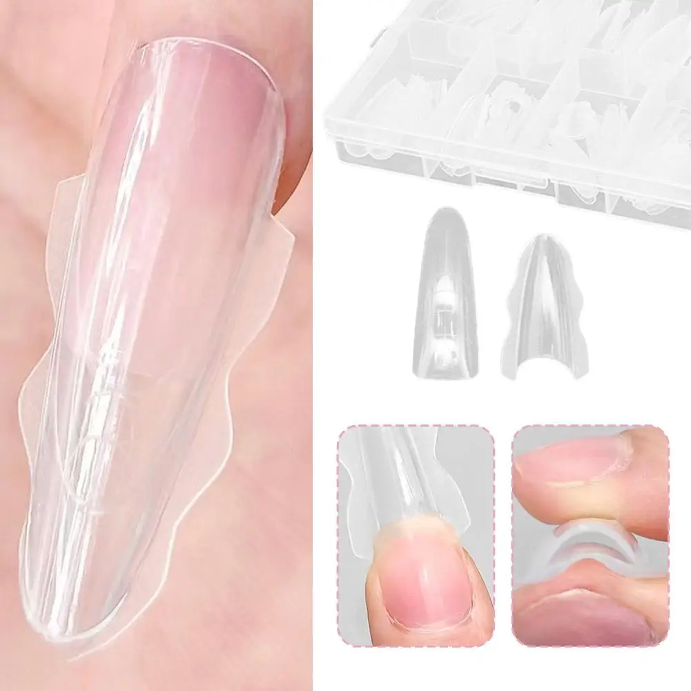 180 قطعة ساندويتش المزدوج مسمار شكل قالب شفاف كريستال درع قالب قابلة لإعادة الاستخدام كامل كوف مسمار الفن تمديد مانيكير أداة