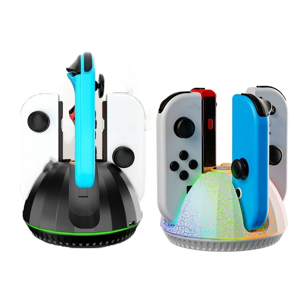 

4 Holes for Charging Game Controller Charging Base with LED Light Controller Charge Station for Switch Joy-Con/OLED Joy-Con