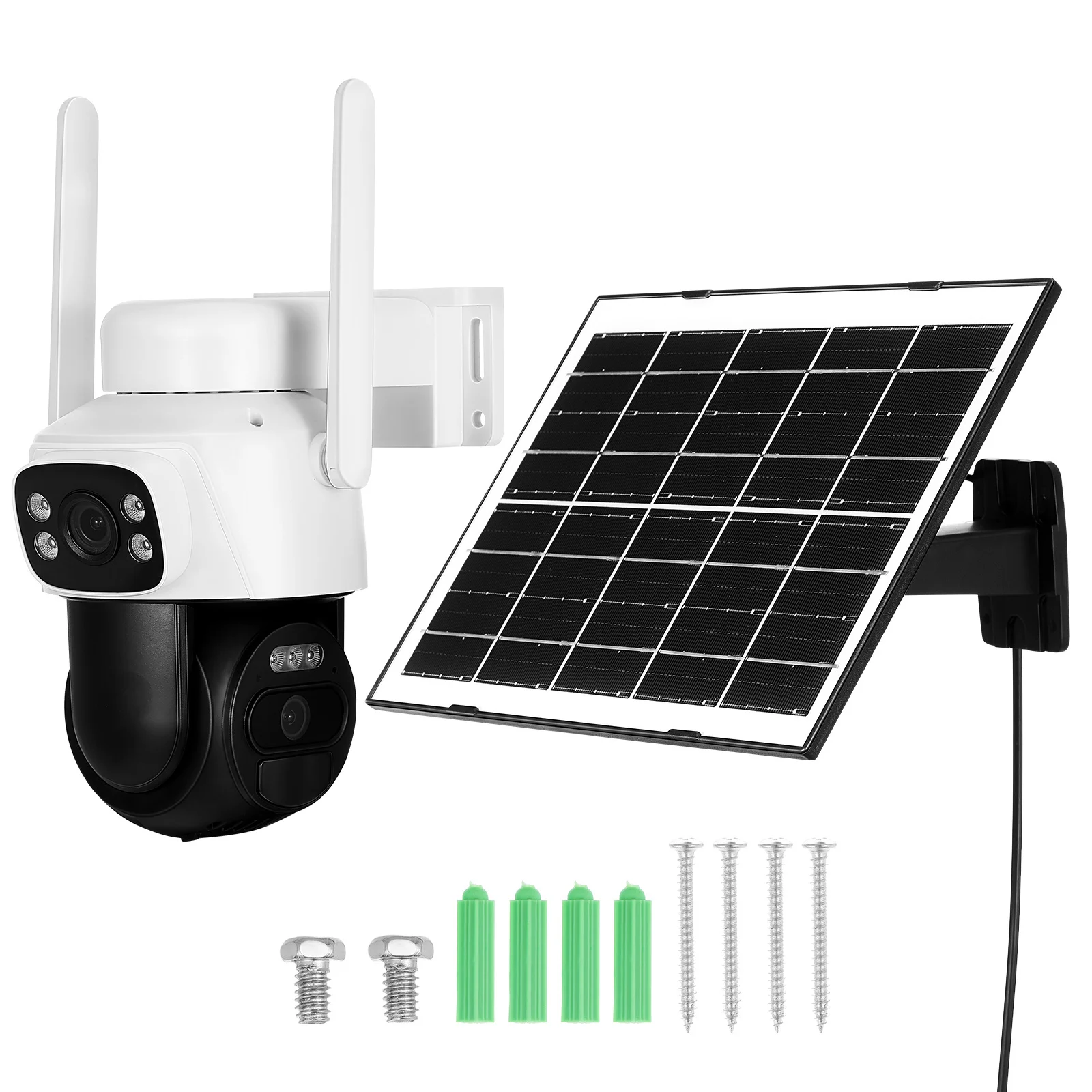 

Solar Security Camera Dual-Lens Motion Solar Panel Powered Home