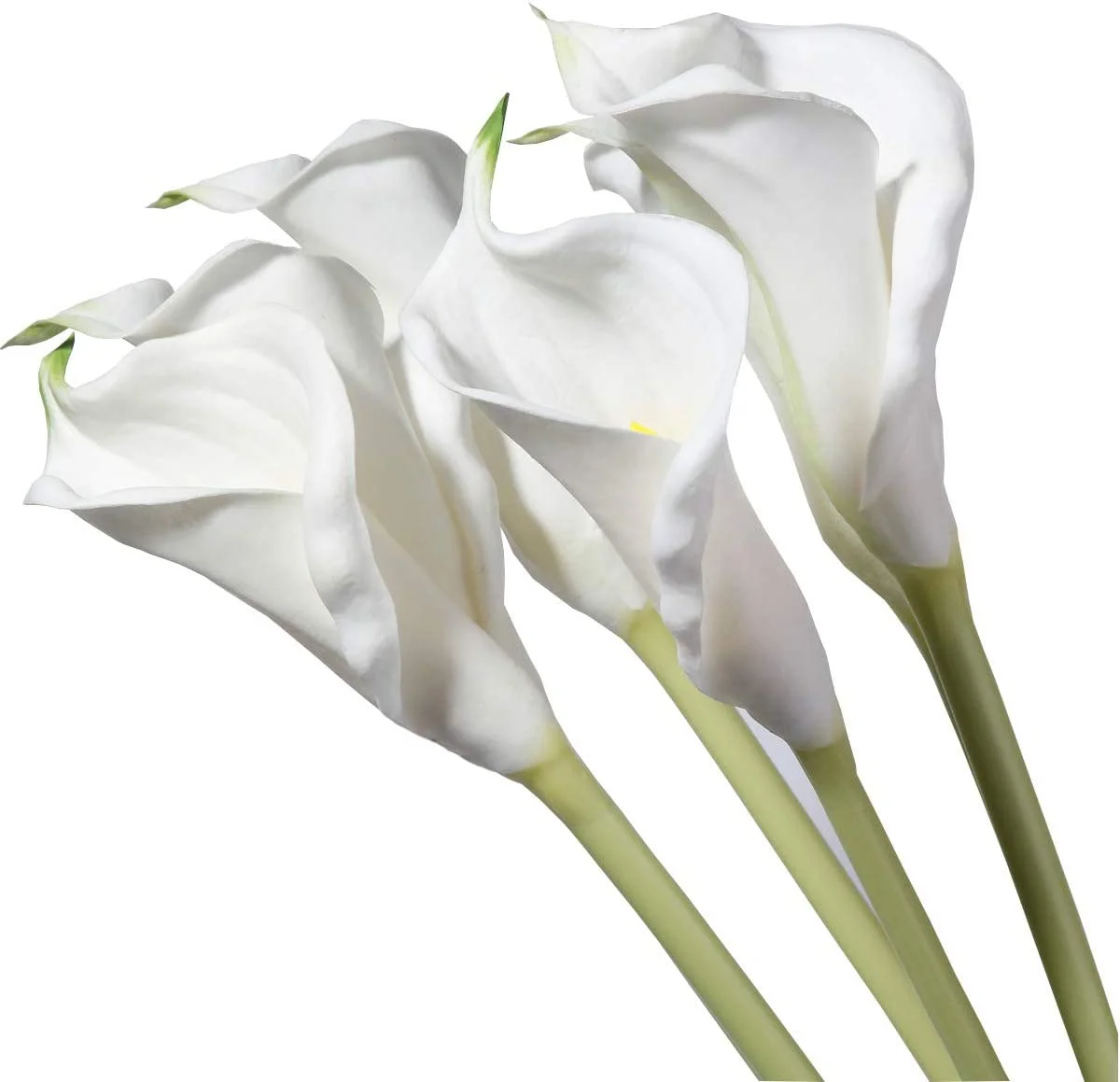 25'' große weiße künstliche Calla-Lilienblumen, 6 Stück, natürliches Aussehen mit langem Stiel für Hochzeitsfeiern, Tischdekoration – Detail 2