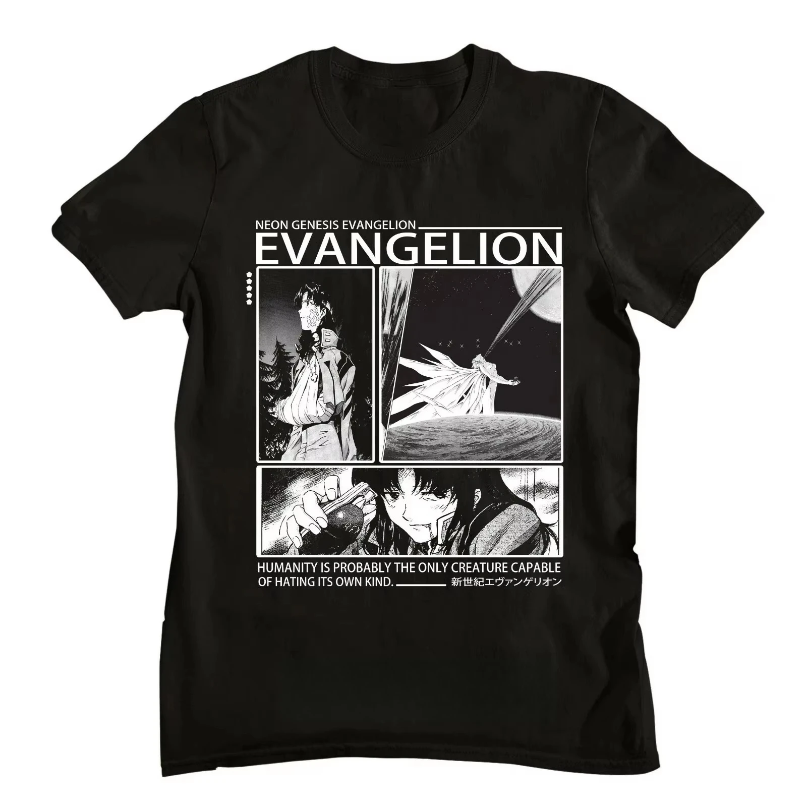 Anime Aesthetics Eva 01 Misato Katsuragi Printed T-shirt Men's and Women's T-shirt Men's Top Sports T-shirt Men's T-shirt Y2K Te