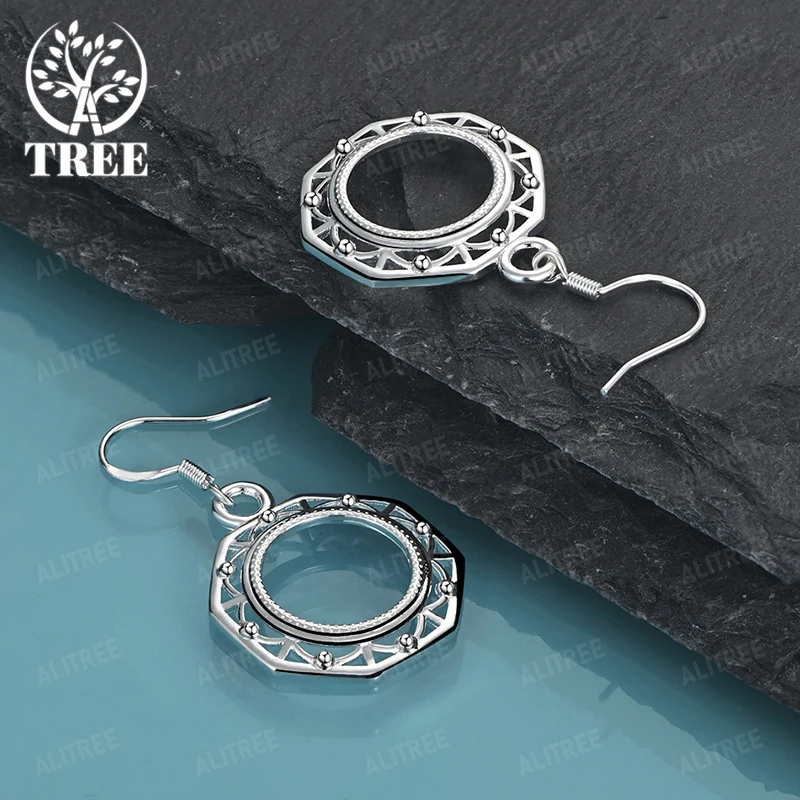 

Beautiful 925 Sterling Silver Round Vintage Pattern Drop Earring Women Wedding Jewelry Festive Party Birthday Gift Accessories