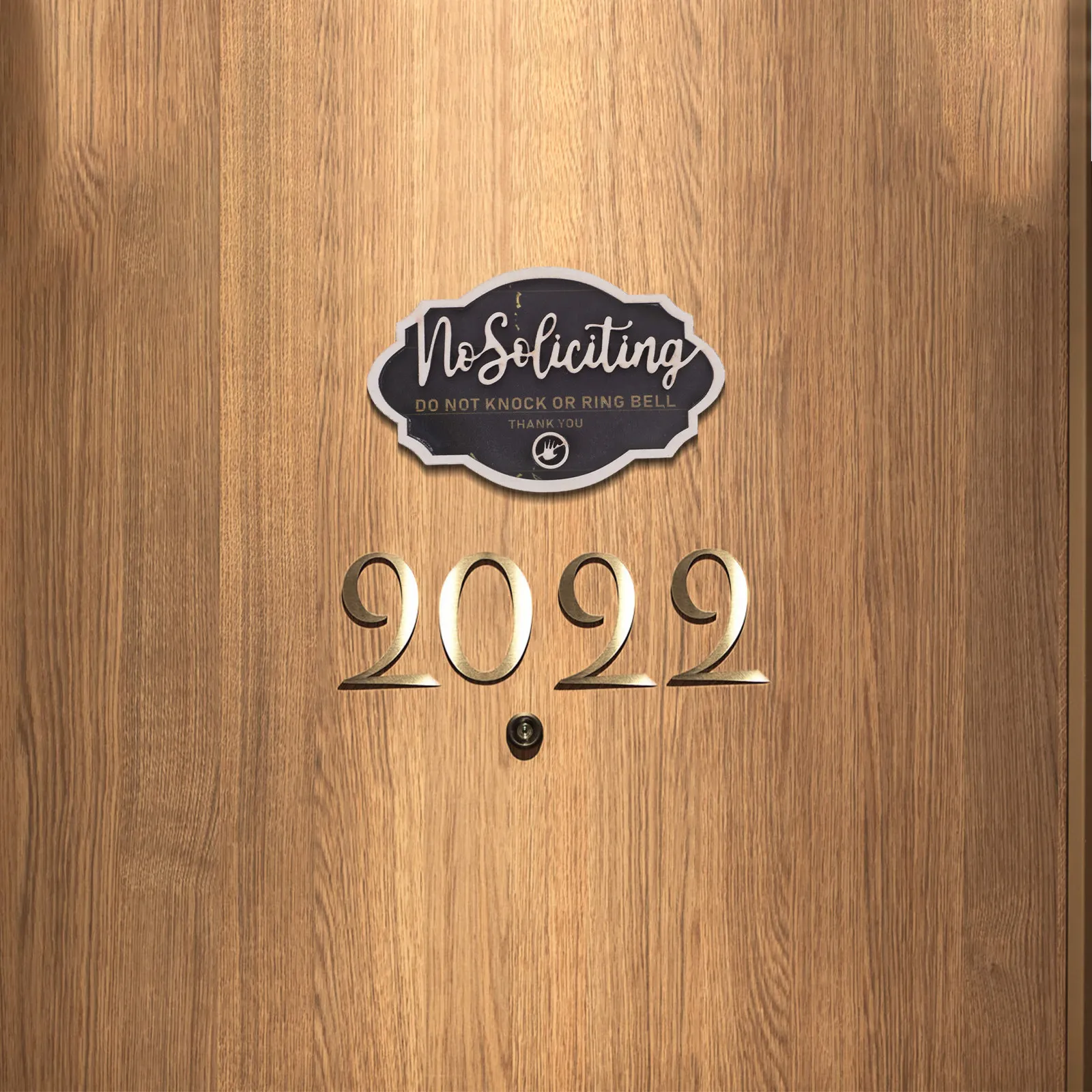 Wooden Do Not Bell Sign For Door Decor Family Elegant Soliciting Knock Anti Solicitation Plaque Wall