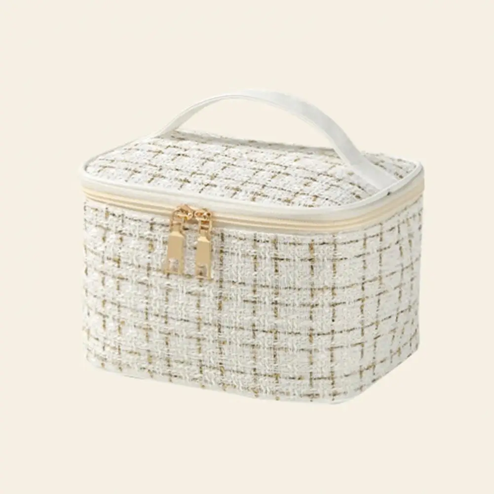 Durable Cosmetic Bag Capacity Cosmetic Bag with Portable Handle Multifunctional Travel Toiletry Organizer Strong Load Bearing