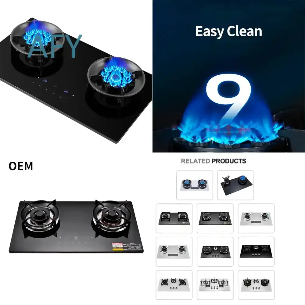 5.2kw Energy Efficient Electronic Gas Stove Liquefied Copper Cooker with Timer Cover for Outdoor Kitchen Use for Camping