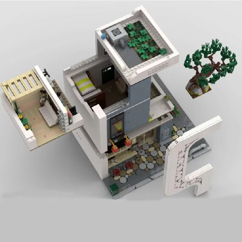 2295PCSMOC ciudad escena de calle arquitectura casa de Sushi Villa modelo DIY montaje juguete de bloques de construcción regalo de cumpleaños para niños