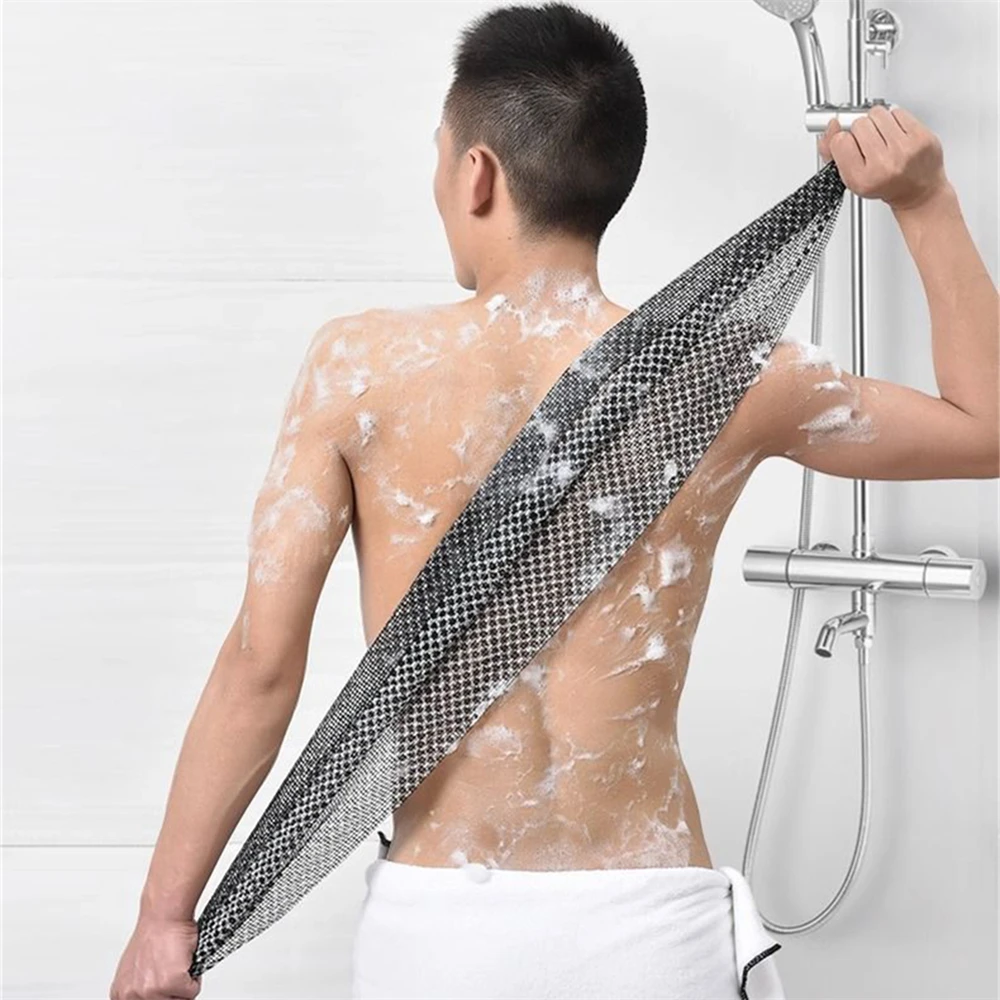 1pc Exfoliating Washcloth Back Scrubber for Shower for Men Silver-ion Multi-Function Foam Bath Towel Ultra-Long Exfoliating Towe