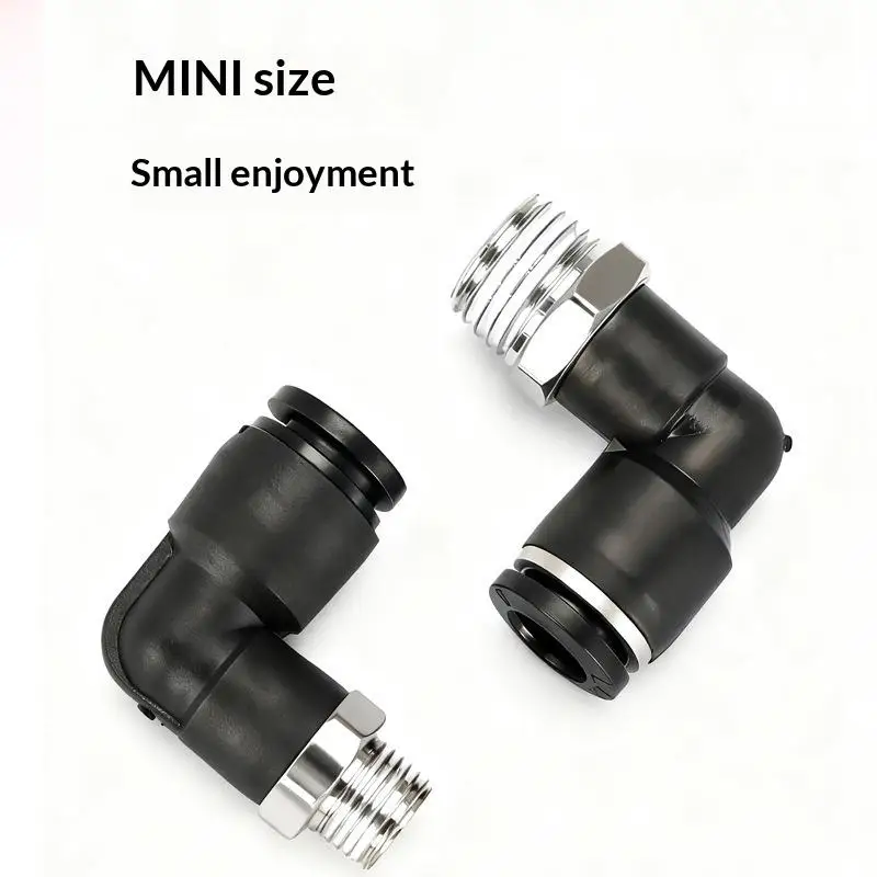 90 Degree Right Angle Air Tube Connector High Temperature Resistant Copper Pneumatic Fitting PL4-01 PL6-02 for Bakery Equipment