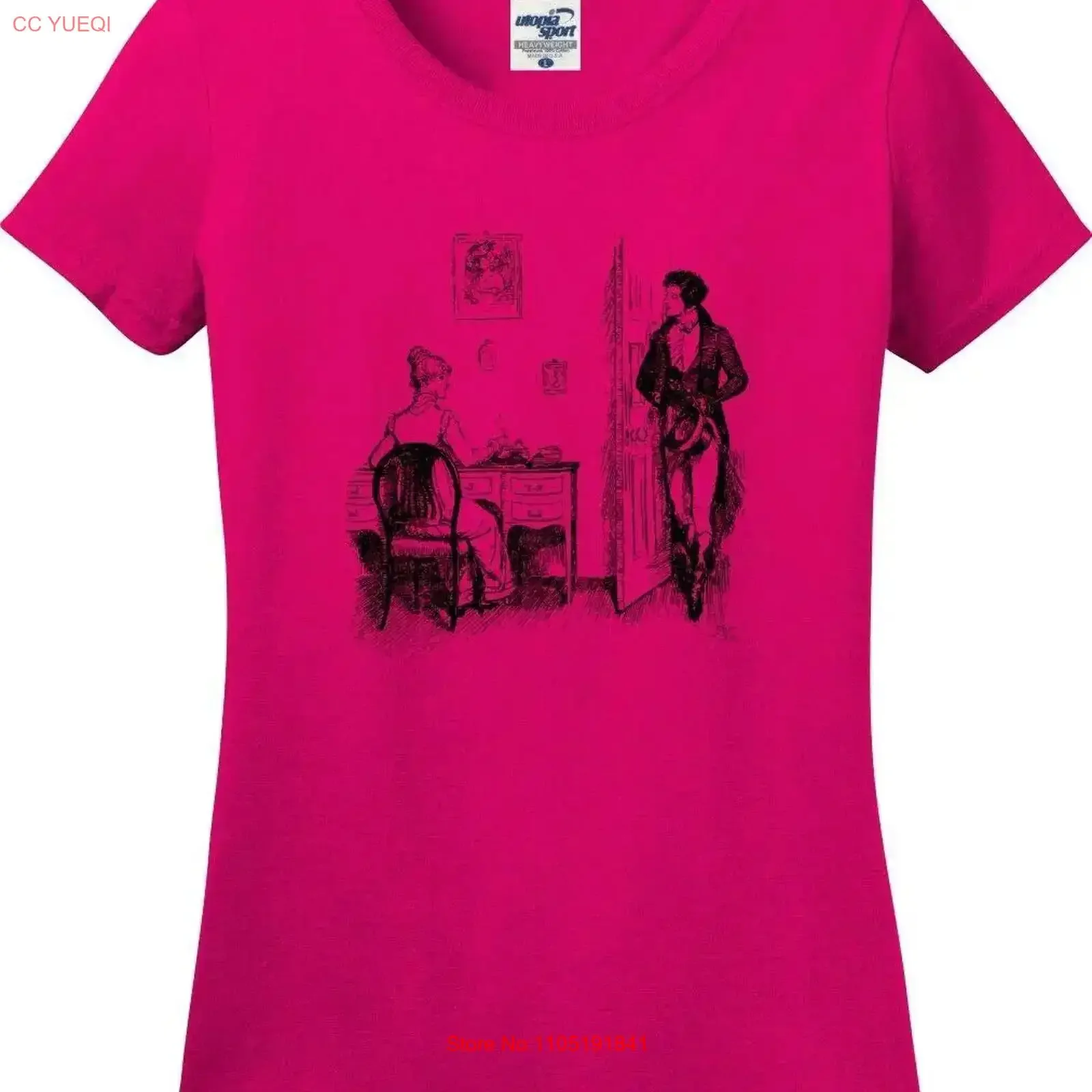 Mr Darcy Illustration Jane Austen Missy Fit Ladies T Shirt S 3X vintage Washed graphic fashion Versatile Unisex Casual