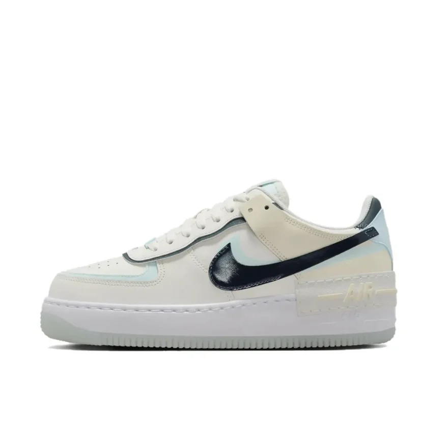 Nike New listing Air Force 1 Shadow Women's Low Top Casual Board Shoes Comfortable and lightweight Beige Blue colorway