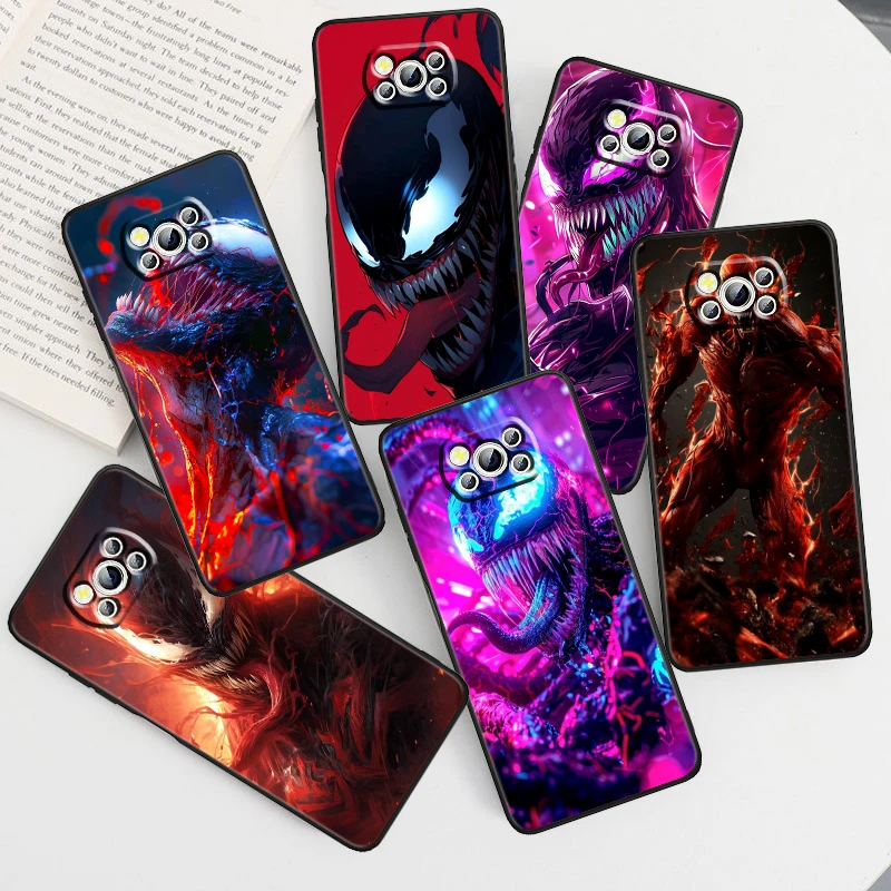 

Venom Cool Marvel Popular For Xiaomi Mi Poco F5 F4 F3 X6 X5 X4 X3 M6 M5 M5S M4 M3 C65 Pro GT NFC 5G Black Back Phone Case