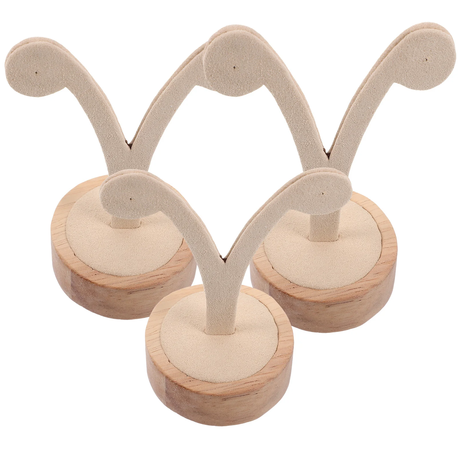 

3Pcs Earring Display Racks Jewelry Organizer Stand Elegant Design Soft Lining Multiple Sizes Earrings Storage Rack