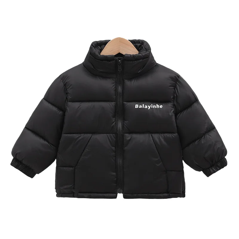 Children's Turtleneck Winter Down Cotton Coats Boys Solid Thickened Warm Outerwear Autumn Girls Long Sleeve Windbreaks Clothing