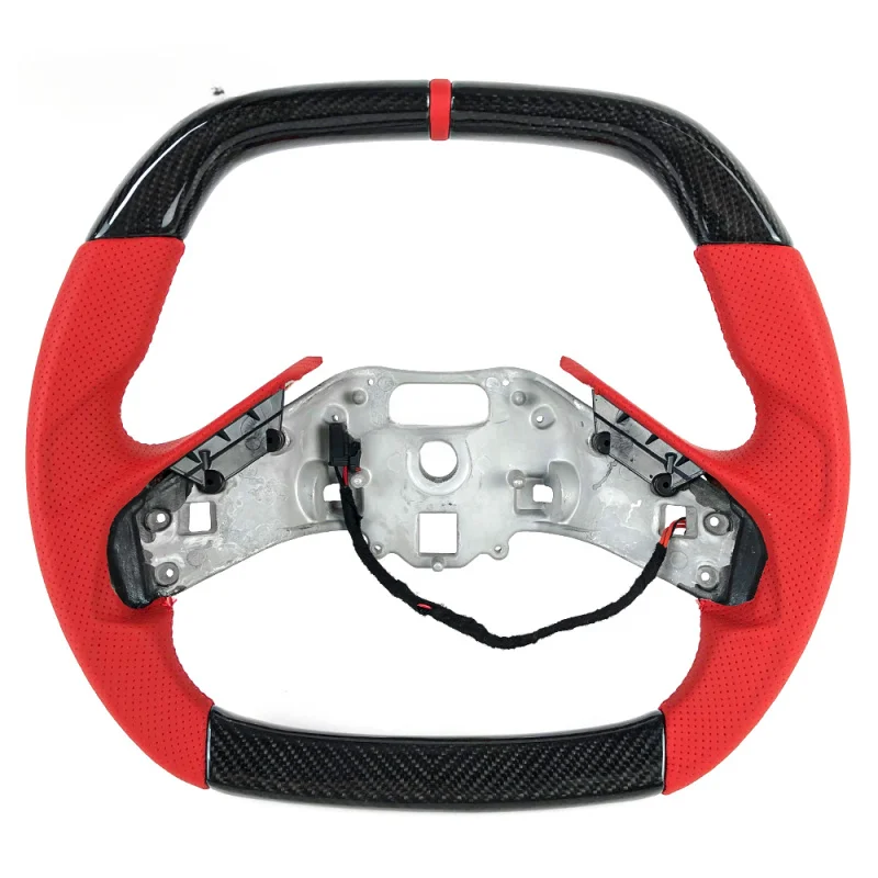 

Для Chevrolet Corvette C8 оптовая продажа с фабрики из натурального углеродного волокна красный перфорированный кожаный руль