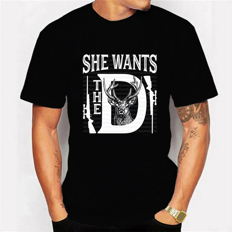 

FP Rude Hunting Shirt She Wants The D Deer Tops Graphic Clothes Men Women T-shirts Classic T Shirts Tee Tshirts Homme