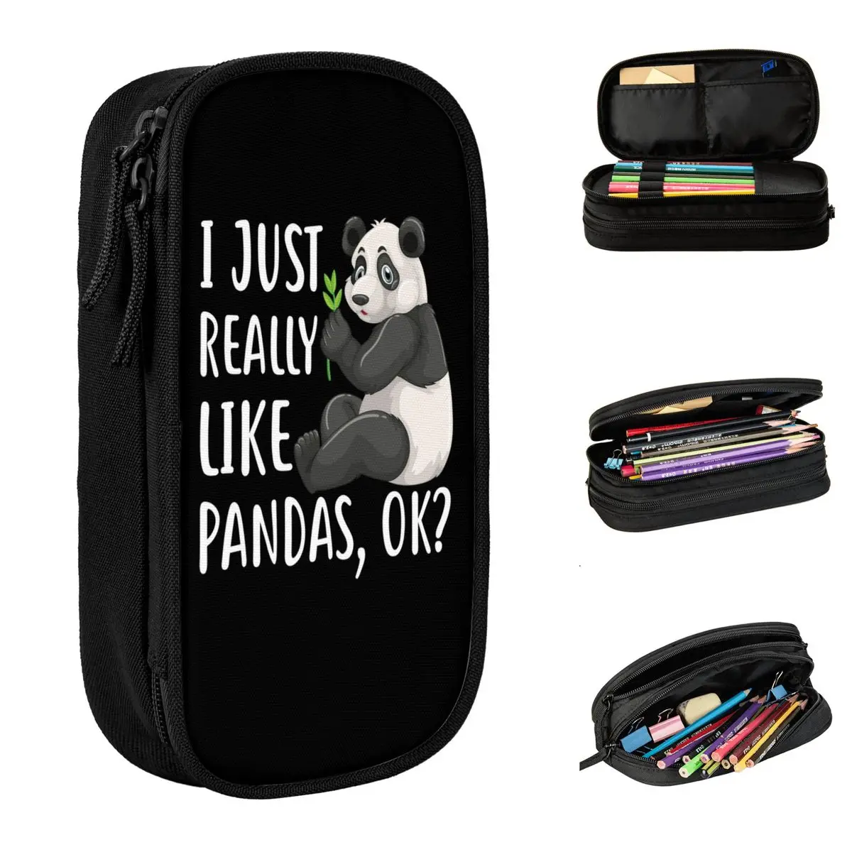 Lovely Panda Pencil Cases Animal Nature Zoo Pencil Pouch Pen for Student Big Capacity Bag Students School Gifts Stationery