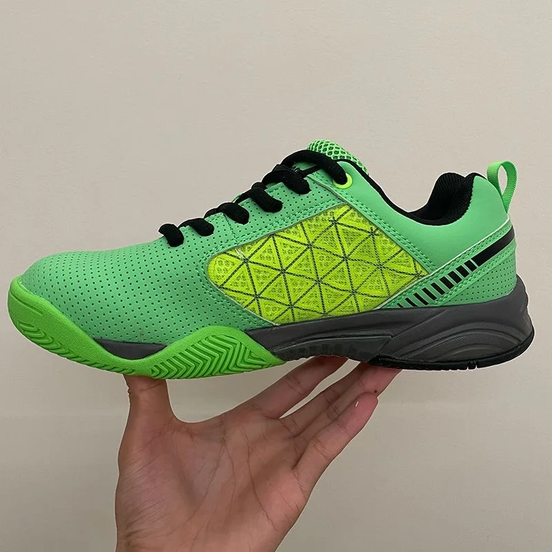 Professionele Tennisschoenen Heren Grijsgroen Leren Pumps Heren Badmintonschoenen Man Antislip Draagbare Sportschoen Grote Jongen