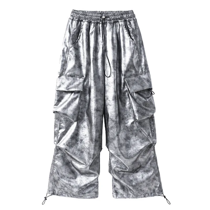 Girls K-pop Shiny Sweatshirt Street Dance Cool Cargo Pants Boys Hip Hop Clothes Sets Kids Hip Hop Jazz Costume Children Streetwe