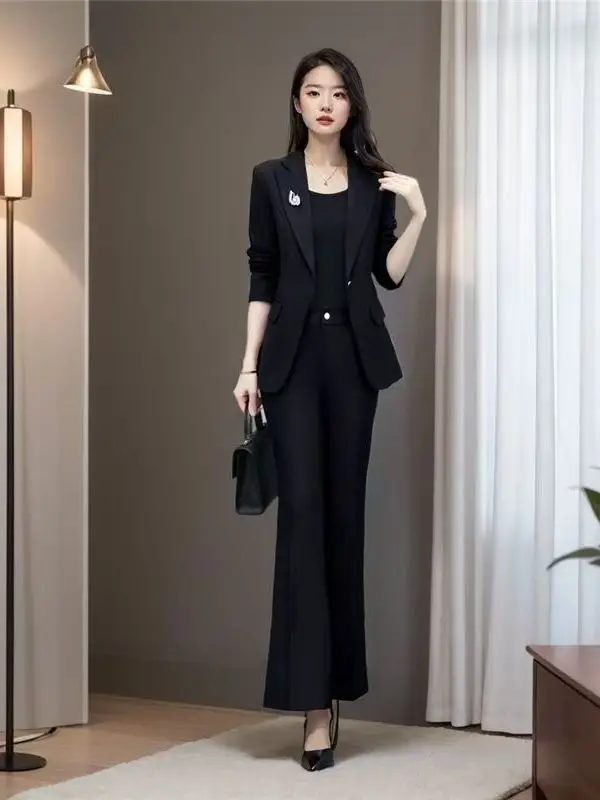 

Faionable Slim Fit Profional Women's Suit Pant Set Spring 2025 New Arrival Two-Piece Ensemble Polyester Fiber Long Sve