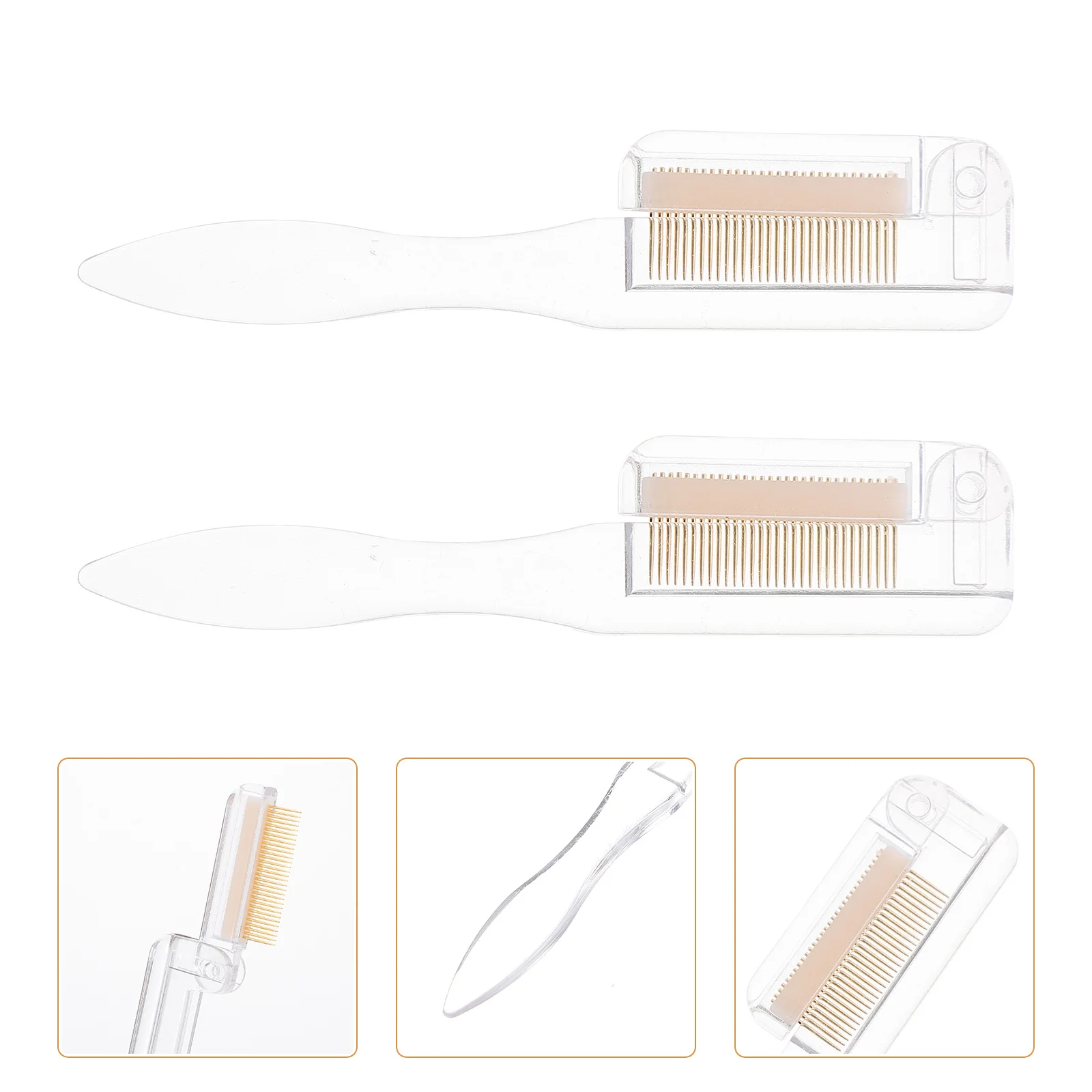 

Beavorty 2pcs Foldable Eyebrow Comb Travel Makeup Tool Mini Brush Eyelash Separator