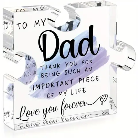 Dad Acrylic Block Puzzle – Father’s Day & Birthday Gift from Daughter & Son