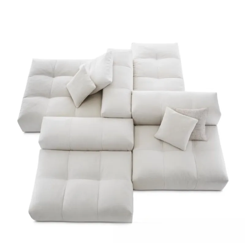 Italian minimalist double-sided sitting pixel sofa module unit combination fabric villa