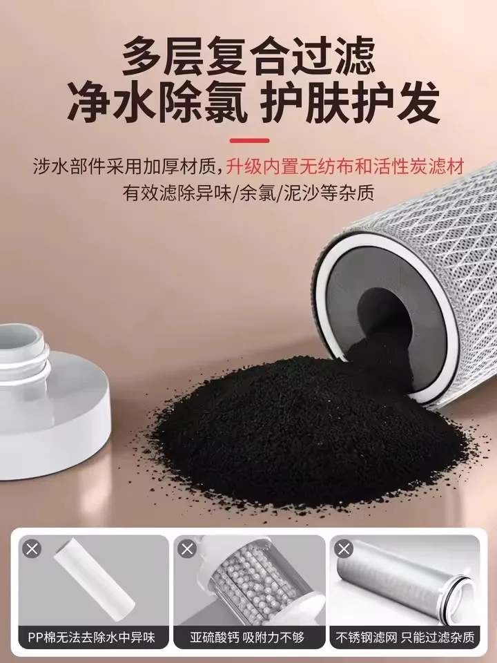 1PC Purifier Output Universal Shower Filter Activated Carbon Shower Filters Soften Water Purification Kitchen Bathroom Fittings view 4