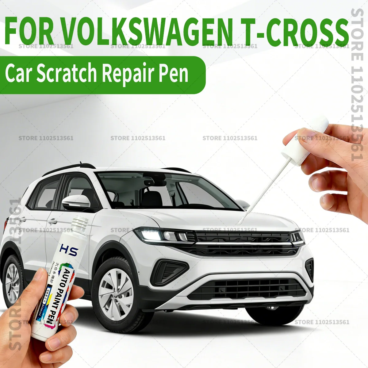 

Ручка-корректор для ремонта автомобильной краски Volkswagen T-Cross: чисто-белый, серый Star Gray, ярко-золотой, зеленый, Dream Blue. Аксессуары для устранения царапин на краске.