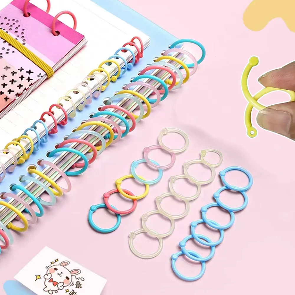 Simple Loose-leaf  Binder Rings Circle Flexible Plastic Book Hoops Paper Photo Album Binding Tools Office School Supplies