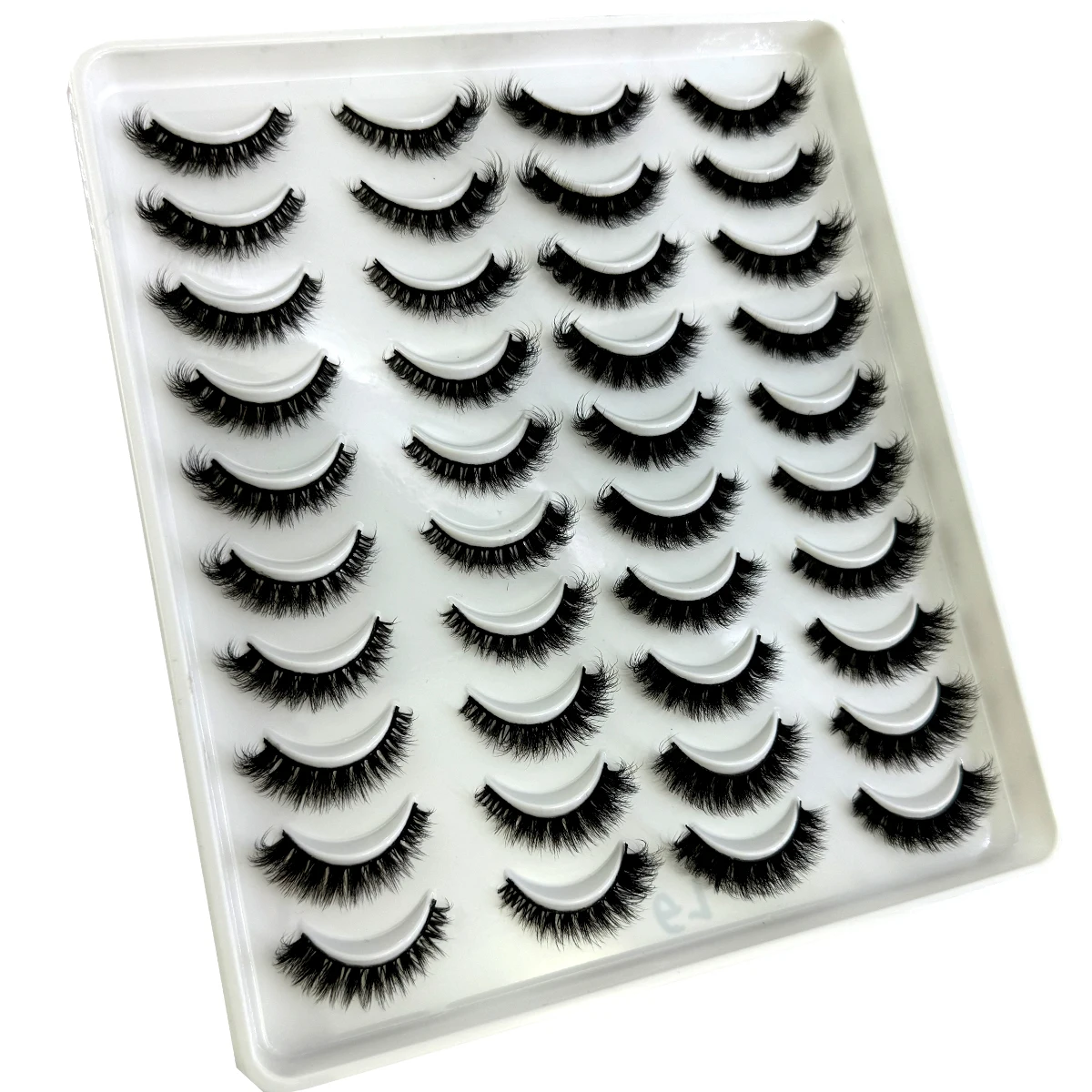 AMSDCN 20 pairs of cat eye eyelashes fluffy 3D artificial mink eyelashes strip-shaped fluffy curly false eyelashes extended eyel