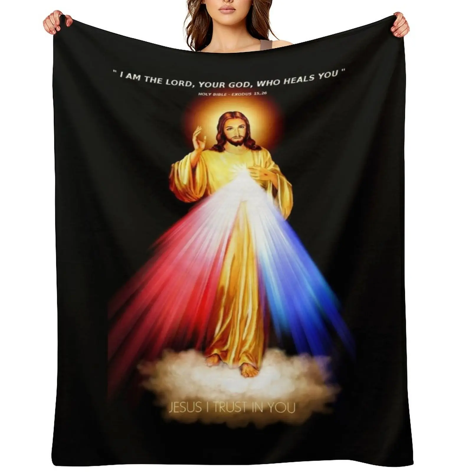 

Divine Mercy Lord Jesus I trust in you Throw Blanket Warm Decorative Sofa heavy to sleep For Baby Blankets