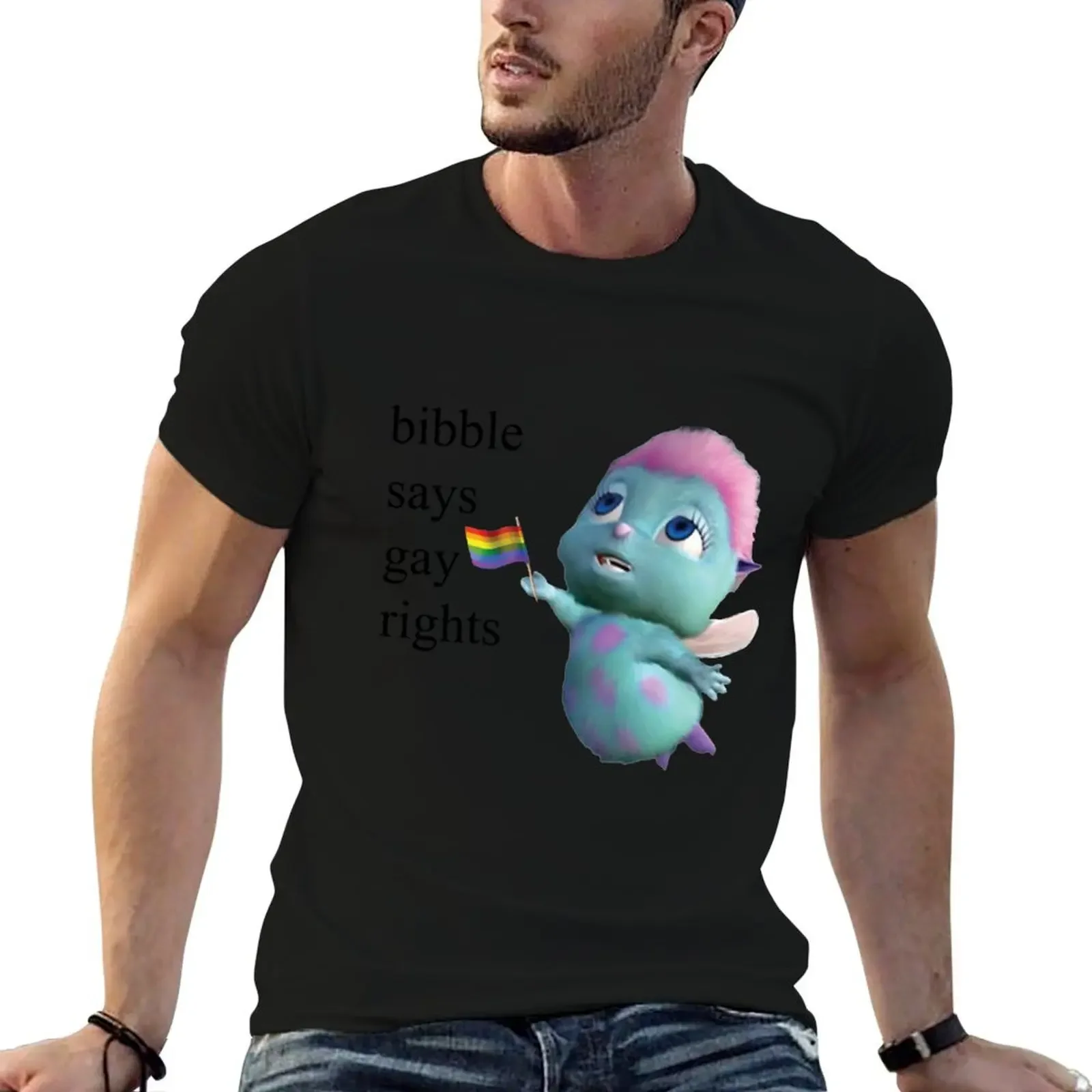 Bibble Says Gay Rights T-Shirt boys animal print heavyweights plus size clothes Aesthetic clothing workout shirts for men