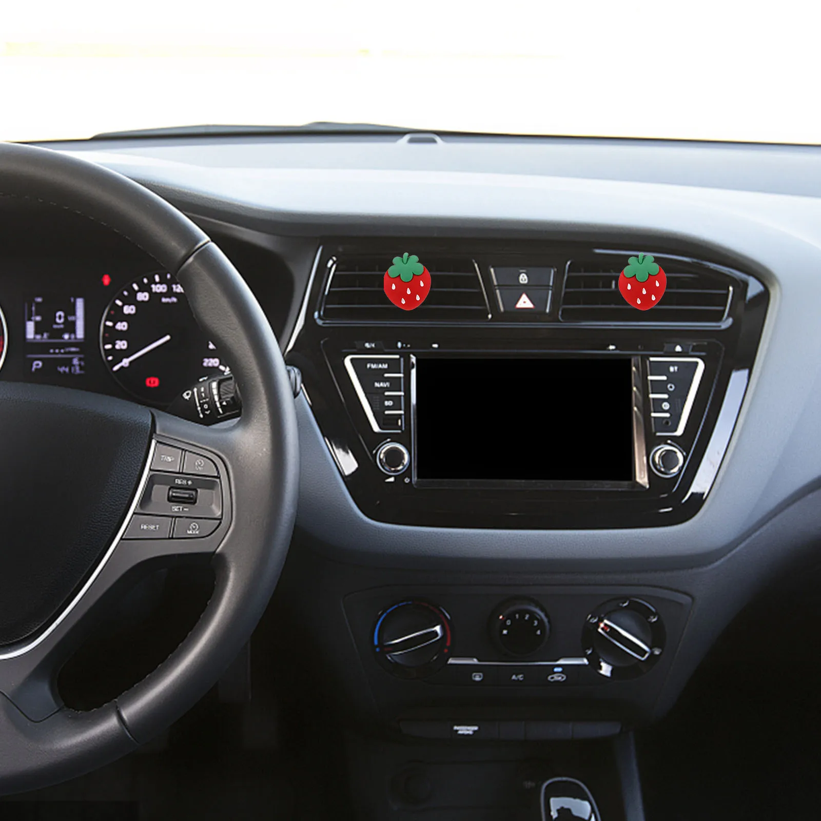 

2Pcs Cute Strawberry Car Air Vent Clips Resin Air Freshener Diffuser Car Interior Outlet Decoration Outlet Freshener Clips