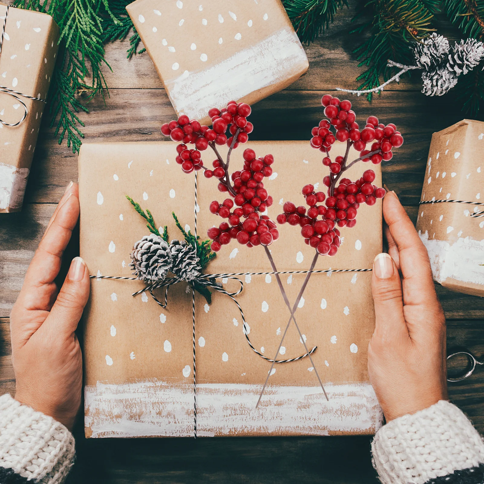 

10pcs Artificial Branch Lifelike Bouquet Decor For Christmas Wedding Party Holiday Centerpiece Artificial Bouquet Gift