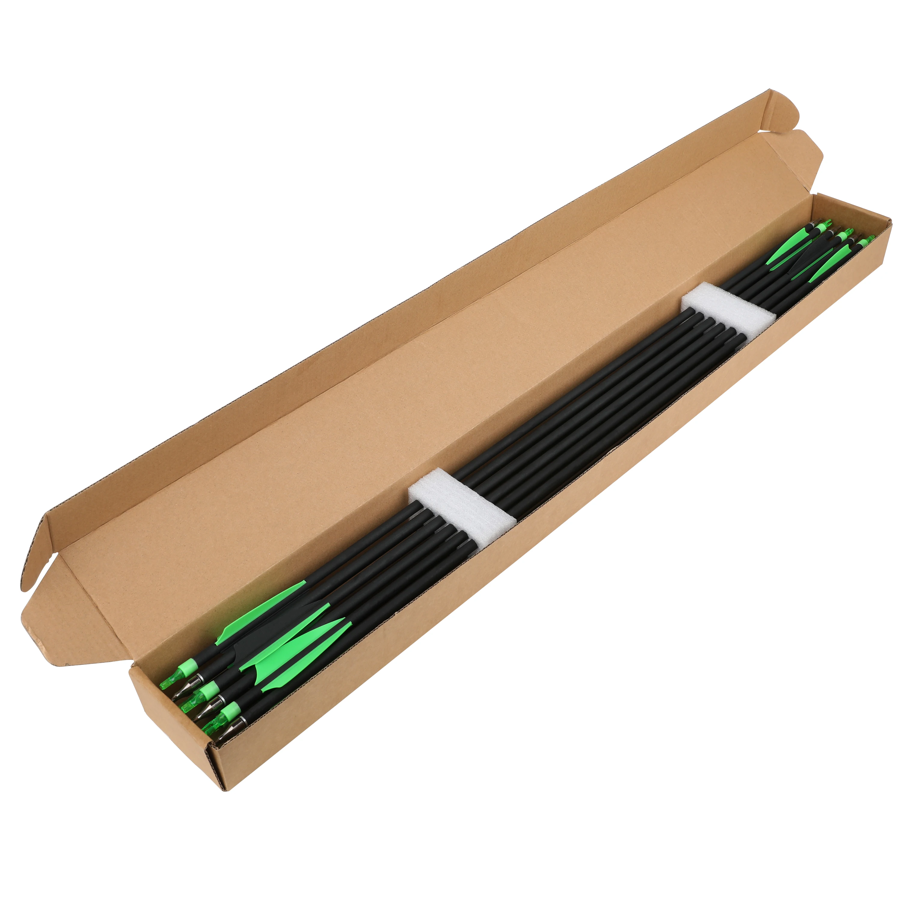 6/12 stücke 30 Zoll Pfeil Spine 500 Mixed Carbon Faser 3 "Gummi Feder 100 Korn Pfeilspitze für Bogen schießen Jagd Bogenschießen Pfeil