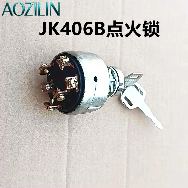 AOZILIN Ignition Key Switch JK406B JK406 Pre‑Heat Starter Lock for Forklift Excavator Engineering Machinery Vehicle