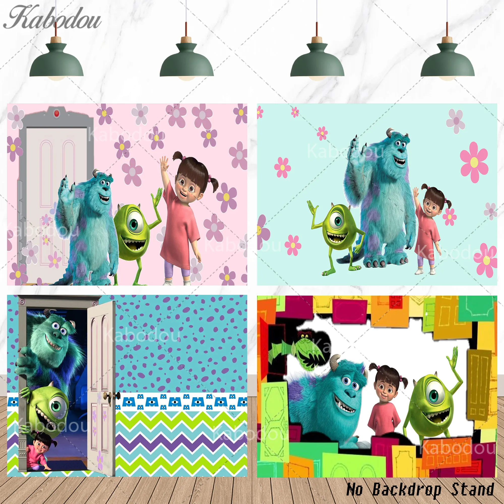 Monsters University Backdrop Cover Kids Girls Boys Birthday Party Decor Bedroom Background Baby Shower Banner Photo Studio Prop