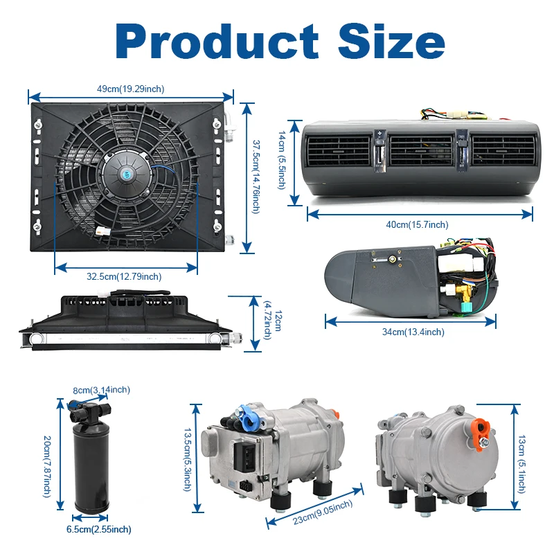 Climatisation électrique universelle avec système, contrôle climatique parfait pour camions et camping-cars, 12V, 24V, 405 chaleur, refroidissement